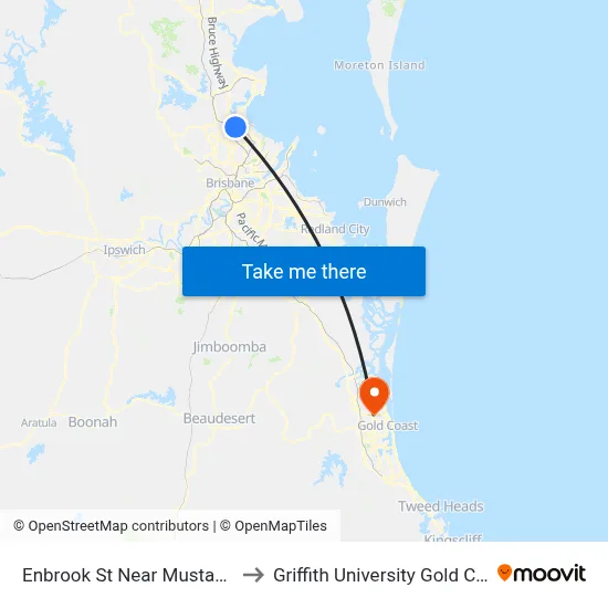 Enbrook St Near Mustang St to Griffith University Gold Coast map