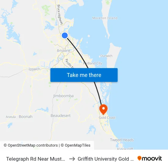 Telegraph Rd Near Mustang St to Griffith University Gold Coast map