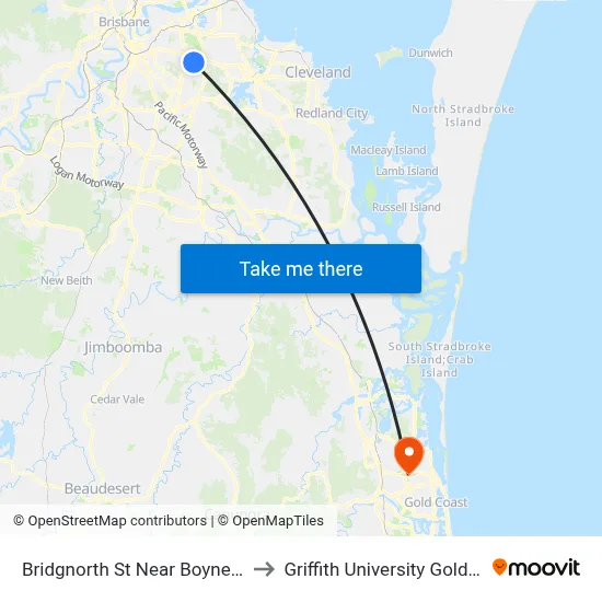 Bridgnorth St Near Boynedale St to Griffith University Gold Coast map