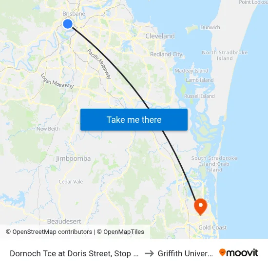 Dornoch Tce at Doris Street, Stop 17 - Temp Closure From 13 July to Griffith University Gold Coast map