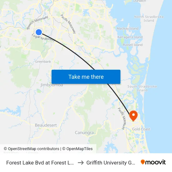 Forest Lake Bvd at Forest Lake, Stop A to Griffith University Gold Coast map
