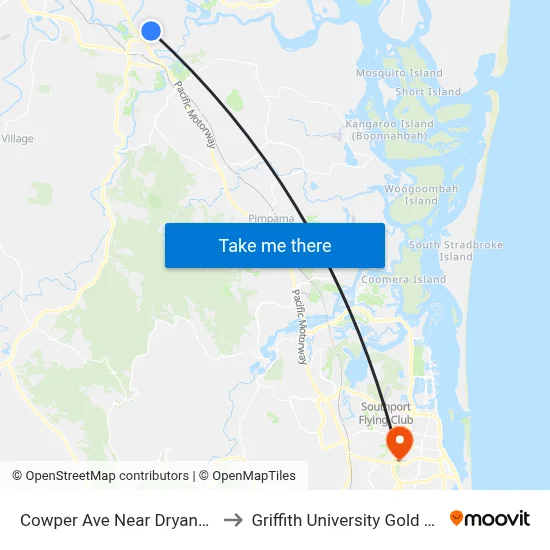 Cowper Ave Near Dryandra Dr to Griffith University Gold Coast map