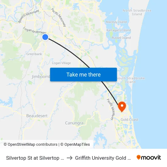 Silvertop St at Silvertop Park to Griffith University Gold Coast map
