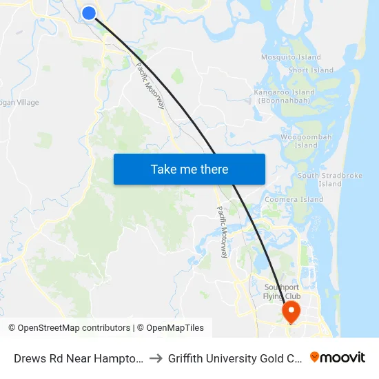 Drews Rd Near Hampton St to Griffith University Gold Coast map