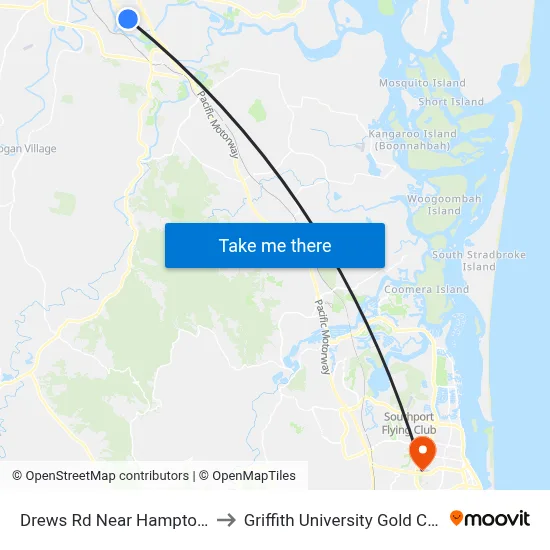 Drews Rd Near Hampton St to Griffith University Gold Coast map