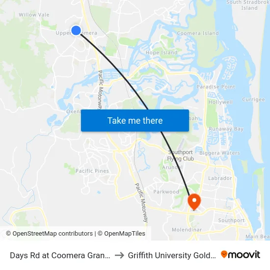 Days Rd at Coomera Grand Drive to Griffith University Gold Coast map