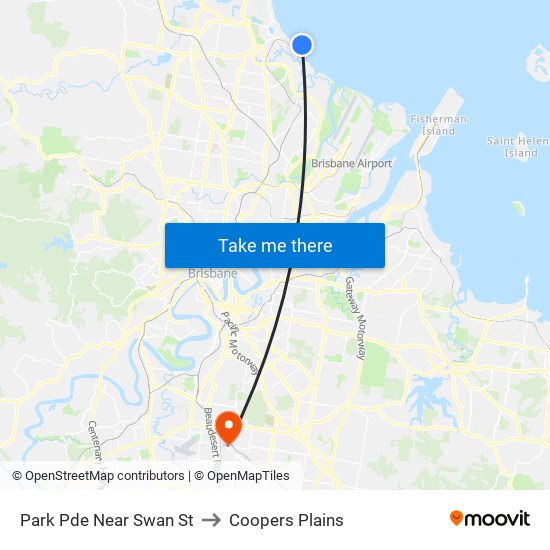 Park Pde Near Swan St to Coopers Plains map