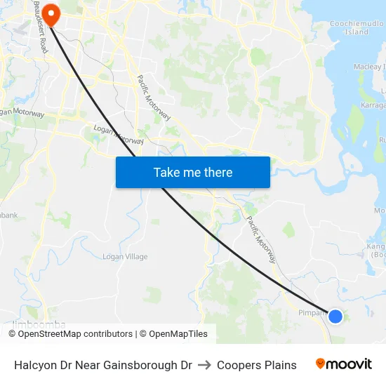 Halcyon Dr Near Gainsborough Dr to Coopers Plains map