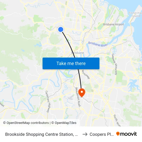 Brookside Shopping Centre Station, Platform B to Coopers Plains map