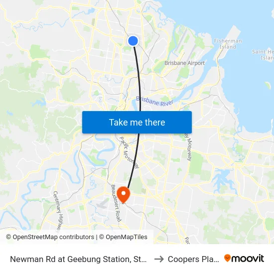 Newman Rd at Geebung Station, Stop 51 to Coopers Plains map