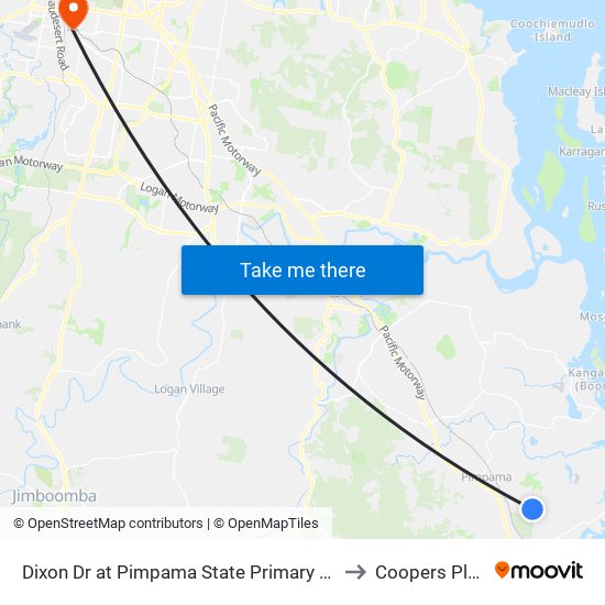 Dixon Dr at Pimpama State Primary College to Coopers Plains map