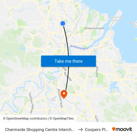 Chermside Shopping Centre Interchange H to Coopers Plains map