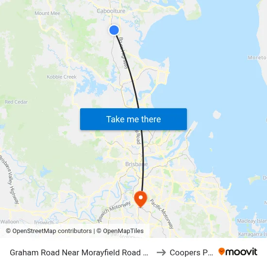 Graham Road Near Morayfield Road Hail 'N' Ride to Coopers Plains map