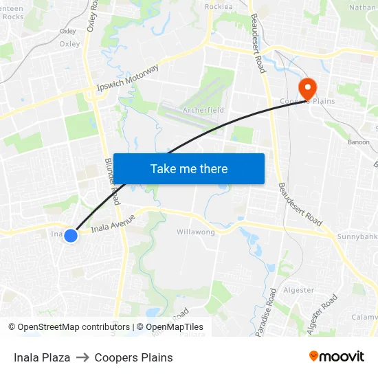 Inala Plaza to Coopers Plains map