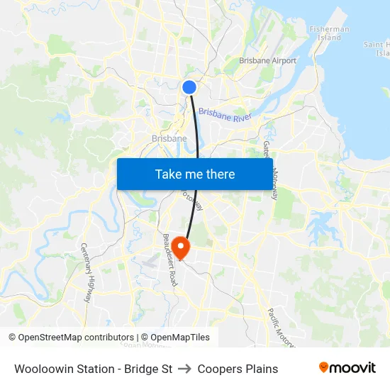 Wooloowin Station - Bridge St to Coopers Plains map