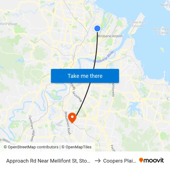 Approach Rd Near Mellifont St, Stop 31 to Coopers Plains map