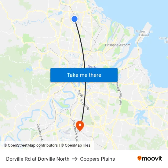 Dorville Rd at Dorville North to Coopers Plains map