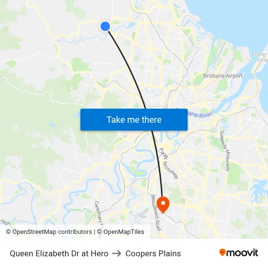 Queen Elizabeth Dr at Hero to Coopers Plains map