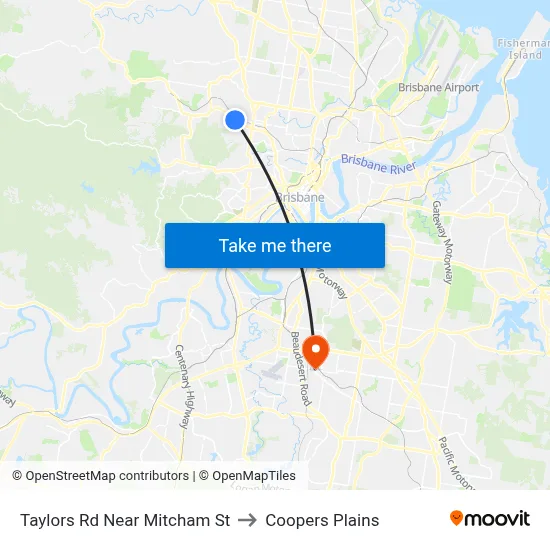 Taylors Rd Near Mitcham St to Coopers Plains map