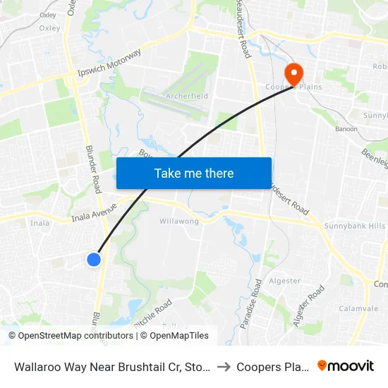 Wallaroo Way Near Brushtail Cr, Stop 61 to Coopers Plains map