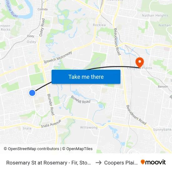 Rosemary St at Rosemary - Fir, Stop 73 to Coopers Plains map