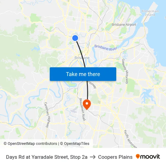 Days Rd at Yarradale Street, Stop 2a to Coopers Plains map