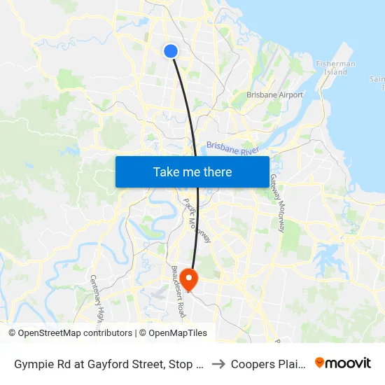 Gympie Rd at Gayford Street, Stop 44 to Coopers Plains map