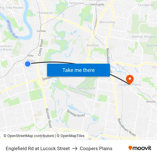 Englefield Rd at Lucock Street to Coopers Plains map