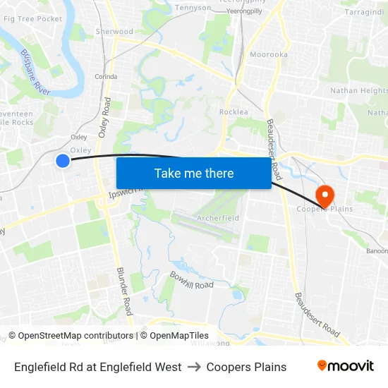 Englefield Rd at Englefield West to Coopers Plains map