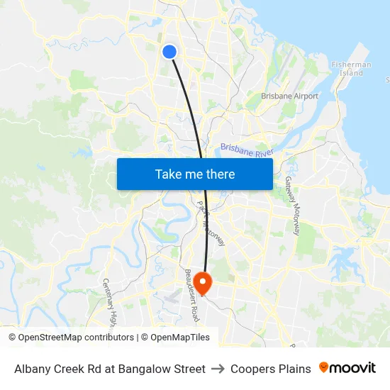 Albany Creek Rd at Bangalow Street to Coopers Plains map