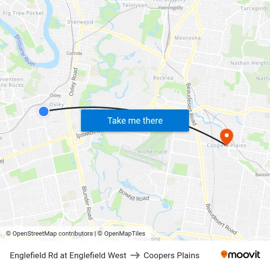 Englefield Rd at Englefield West to Coopers Plains map