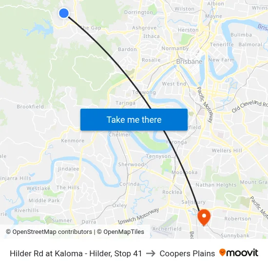Hilder Rd at Kaloma - Hilder, Stop 41 to Coopers Plains map