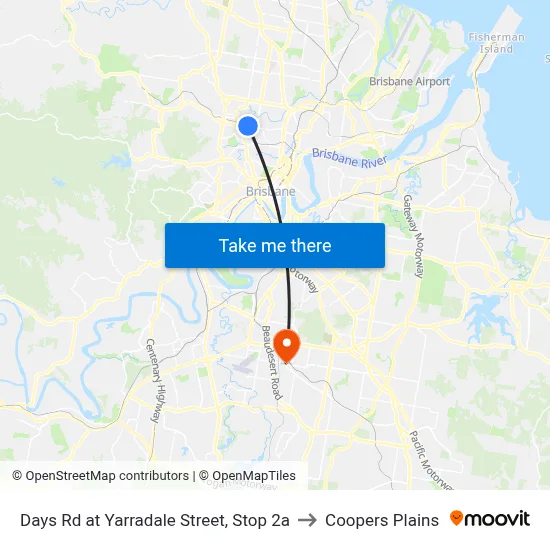 Days Rd at Yarradale Street, Stop 2a to Coopers Plains map