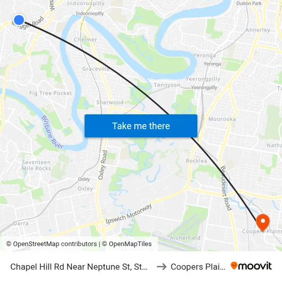 Chapel Hill Rd Near Neptune St, Stop 1 to Coopers Plains map