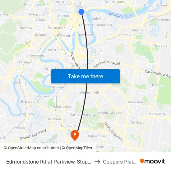Edmondstone Rd at Parkview, Stop 14 to Coopers Plains map