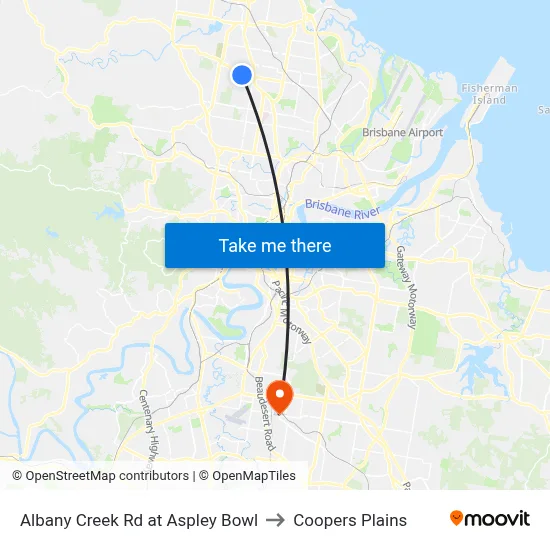 Albany Creek Rd at Aspley Bowl to Coopers Plains map