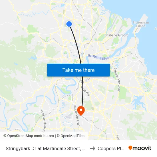 Stringybark Dr at Martindale Street, Stop 47 to Coopers Plains map
