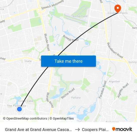 Grand Ave at Grand Avenue Cascade to Coopers Plains map