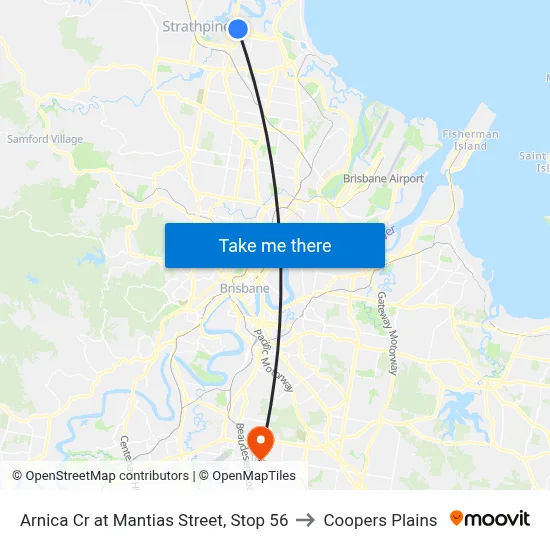 Arnica Cr at Mantias Street, Stop 56 to Coopers Plains map