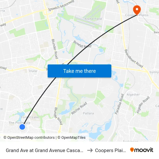 Grand Ave at Grand Avenue Cascade to Coopers Plains map