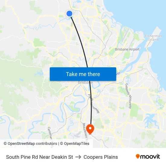 South Pine Rd Near Deakin St to Coopers Plains map