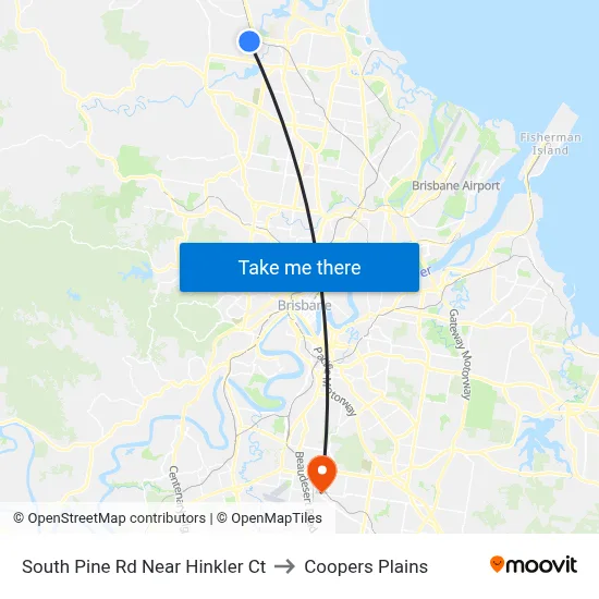 South Pine Rd Near Hinkler Ct to Coopers Plains map