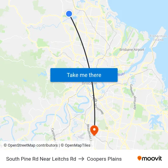 South Pine Rd Near Leitchs Rd to Coopers Plains map