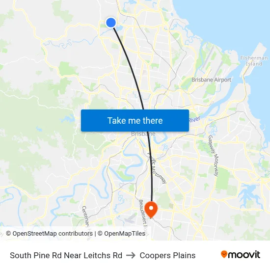 South Pine Rd Near Leitchs Rd to Coopers Plains map
