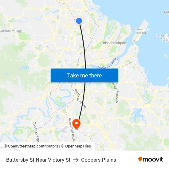 Battersby St Near Victory St to Coopers Plains map