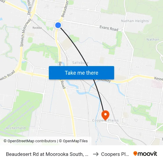 Beaudesert Rd at Moorooka South, Stop 38 to Coopers Plains map