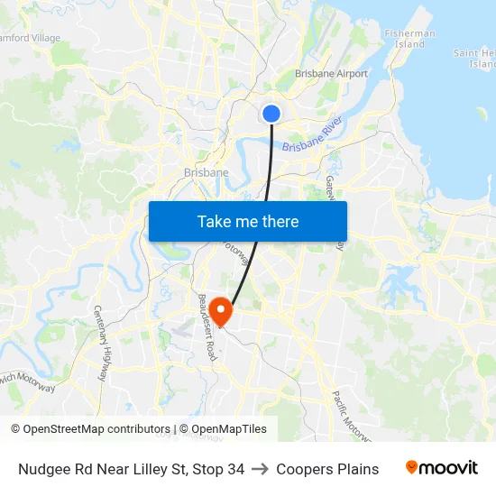 Nudgee Rd Near Lilley St, Stop 34 to Coopers Plains map