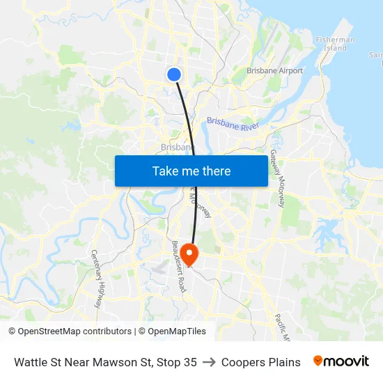 Wattle St Near Mawson St, Stop 35 to Coopers Plains map