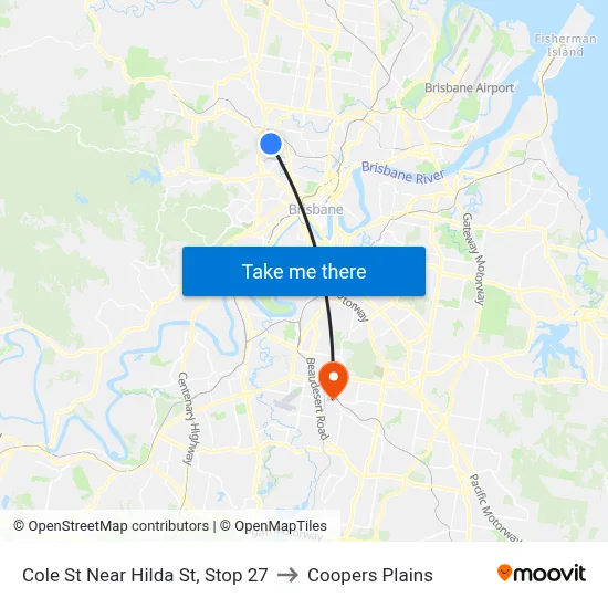 Cole St Near Hilda St, Stop 27 to Coopers Plains map