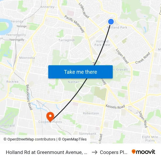 Holland Rd at Greenmount Avenue, Stop 45 to Coopers Plains map